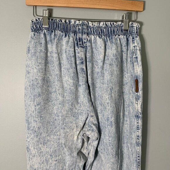 Vintage Gitano stone light wash pull on elastic waist high rise tapered leg jean - Picture 5 of 9